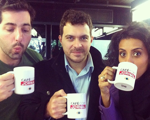 Luiz Megale, Ricardo Arton e Alone Midlej no Café com Jornal