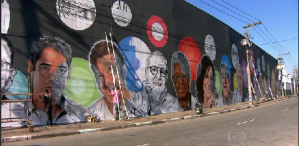 muro grafite homenagem tv globo