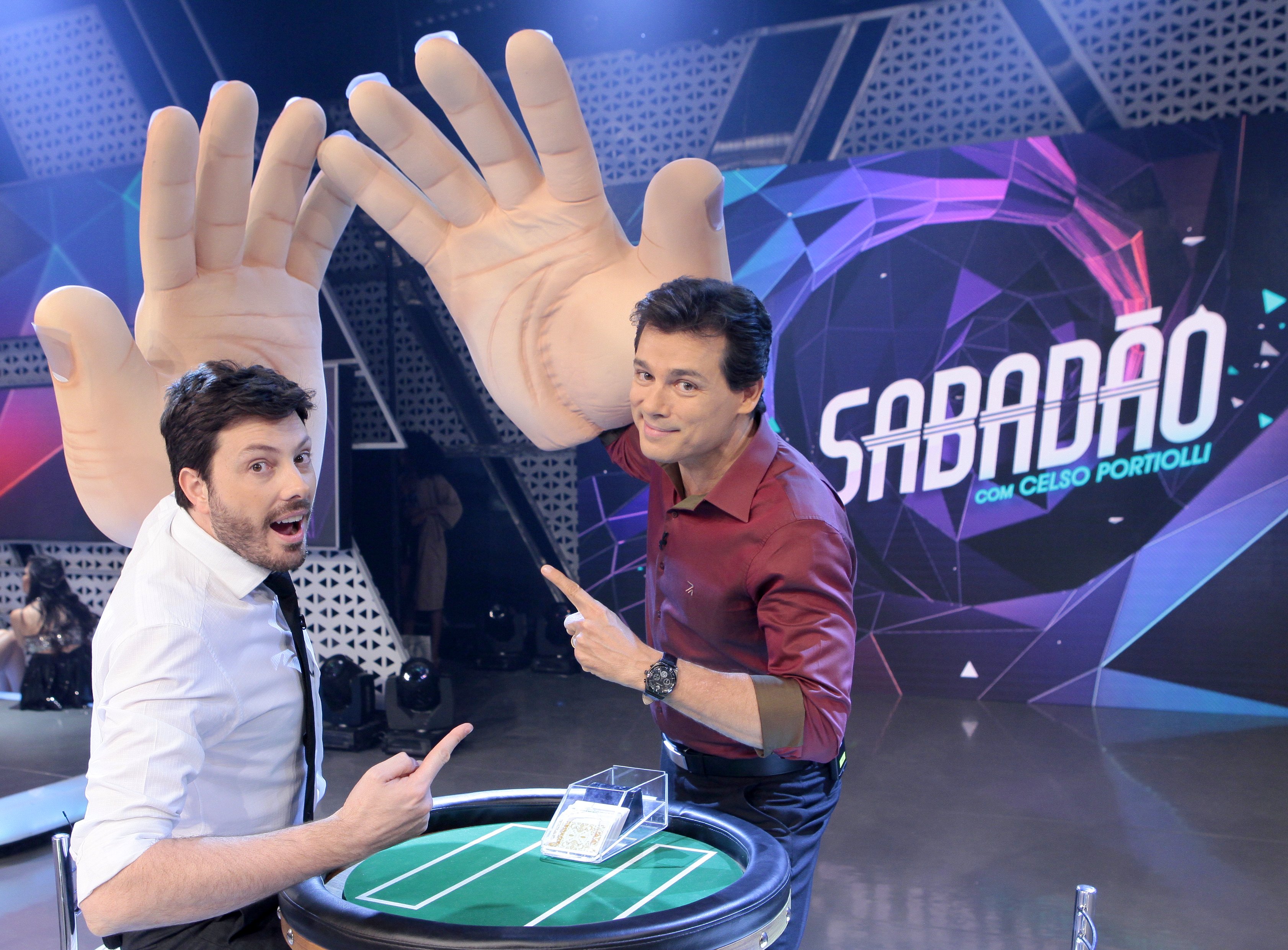 Danilo Gentili e Celso Portiolli no Sabadão