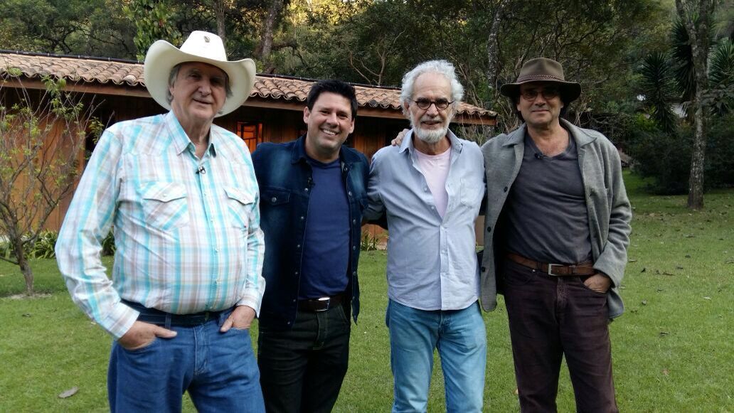 Sergio Reis, Renato Teixeira e Almir Sater no Domingo Espetacular