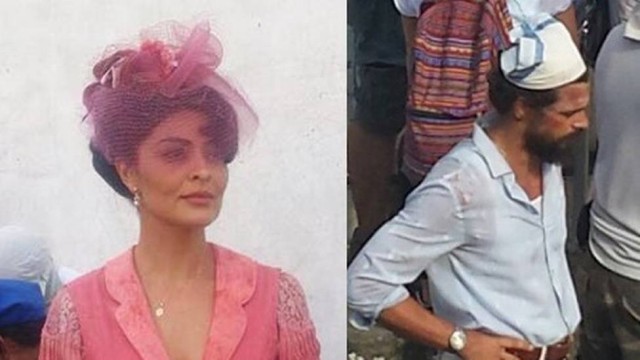 Juliana Paes e Cauã Reymond nas gravações da minissérie Dois Irmãos