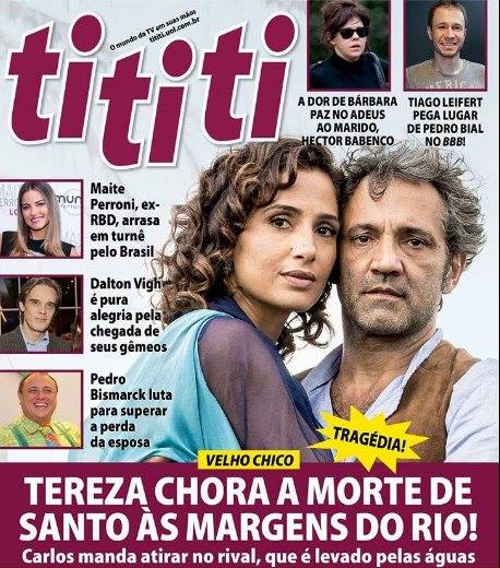 Assim como na novela, Camila Pitanga chora por Domingos Montagner à beira do Velho Chico