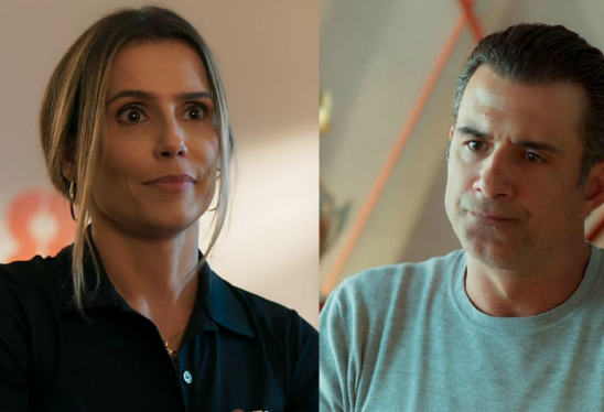 Tânia e Ricardo se beijam