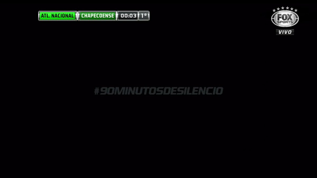 Fox Sports exibe 90 minutos de silêncio no lugar de partida
