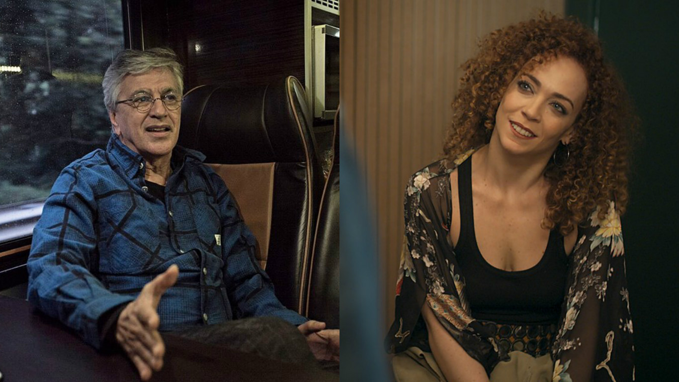 Caetano Veloso liga para Laila Garin após ouvi-la cantar uma de suas músicas em Rock Story