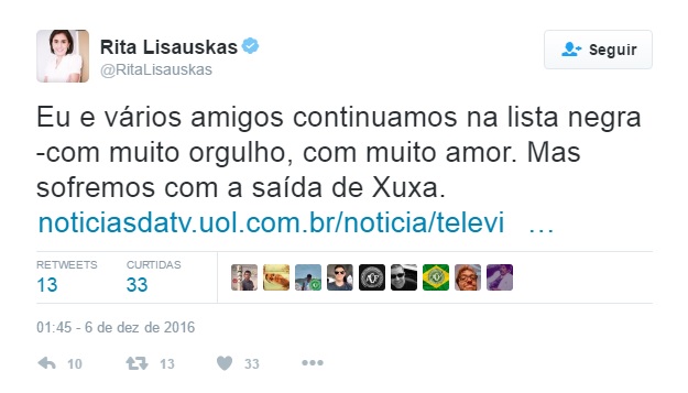 Rita Lisauskas (Reprodução/Twitter)