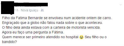 Internauta comenta o caso no Facebook