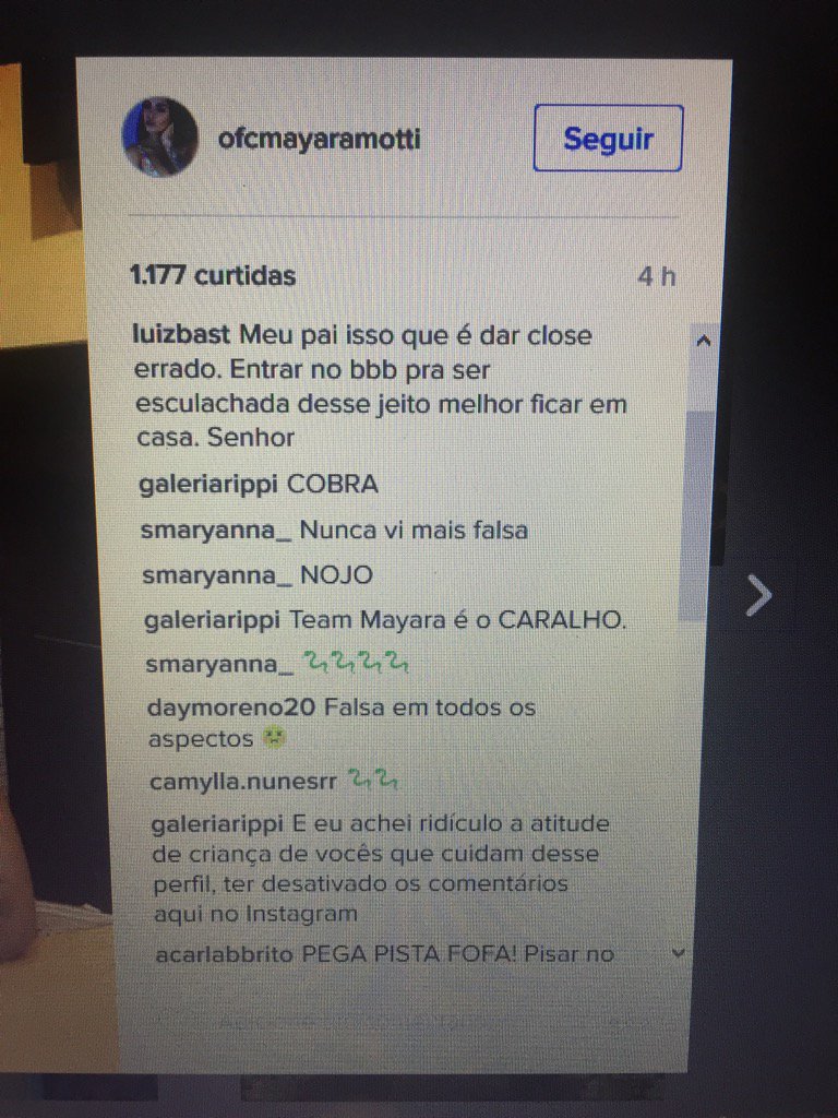 Assessoria de Mayara apaga todos os comentarios negativos