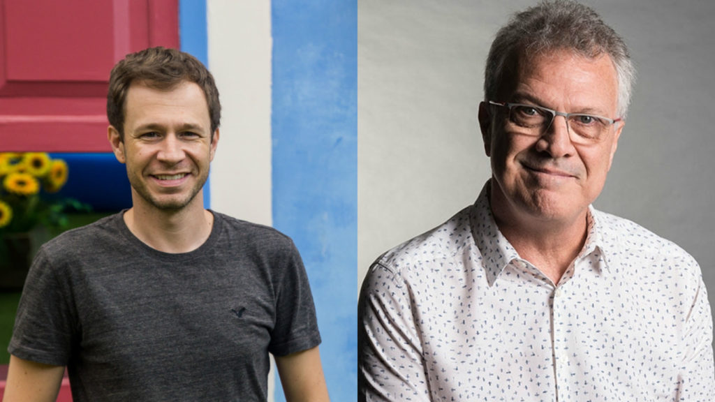 Tiago Leifert e Pedro Bial