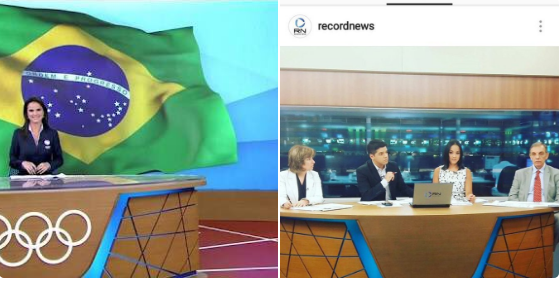 Bancada usada nas Olimpíadas de Londres (2012) / Bancada da Record News (2017)
