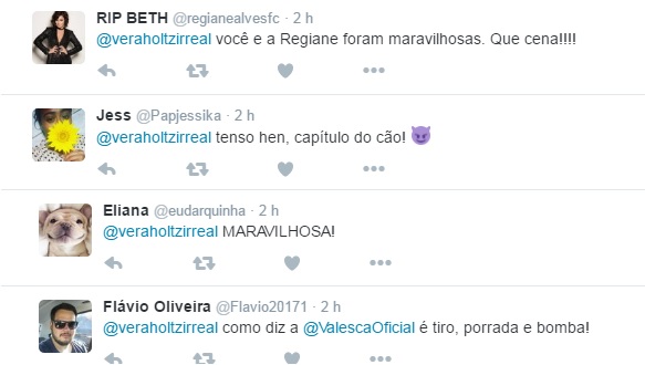 Internautas elogiam Vera Holtz e Regiane Alves pela atuação em A Lei do Amor