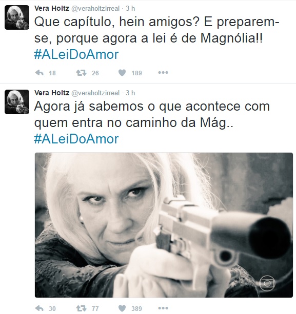 Vera Holtz fala sobre capítulo de A Lei do Amor no Twitter