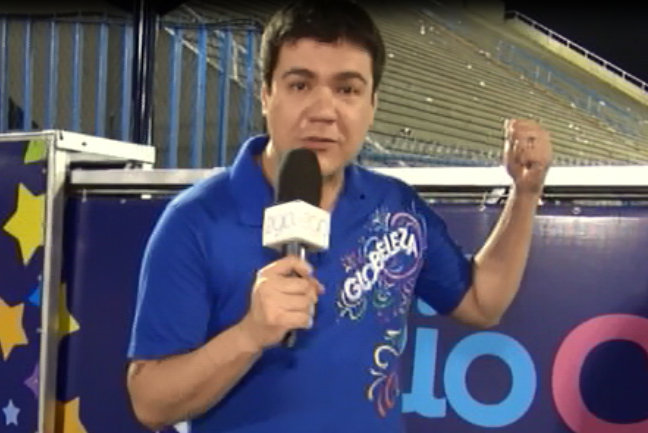 Léo Martinez na cobertura do Carnaval