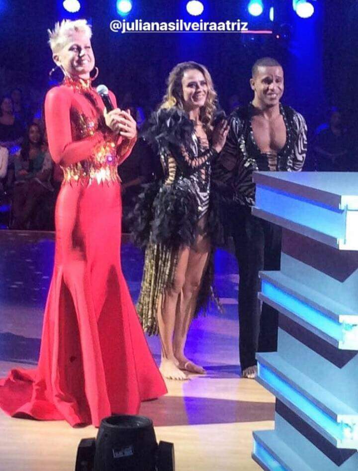 Xuxa Meneghel na primeira gravação do Dancing Brasil (Reprodução)