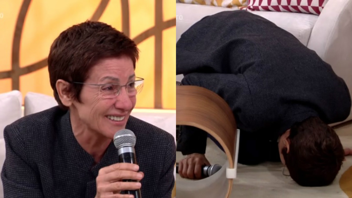 Cássia Kis se emocionou durante o Encontro com Fátima Bernardes