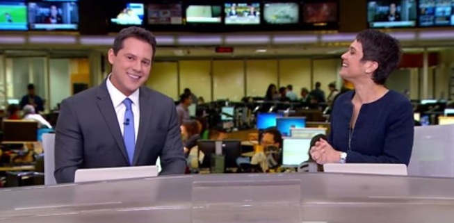 Dony De Nuccio e Sandra Annenberg no Jornal Hoje