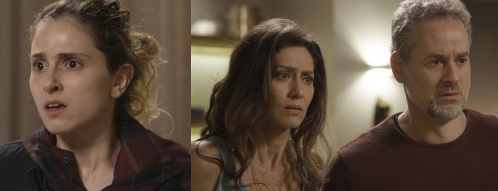 Ivana (Carol Duarte), Joyce (Maria Fernanda Cândido) e Eugênio (Dan Stulbach) de A Forca do Querer