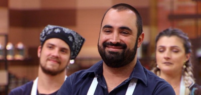 Vitor Bourguignon, Valter Herzmann e Taise Spolti, participantes do MasterChef