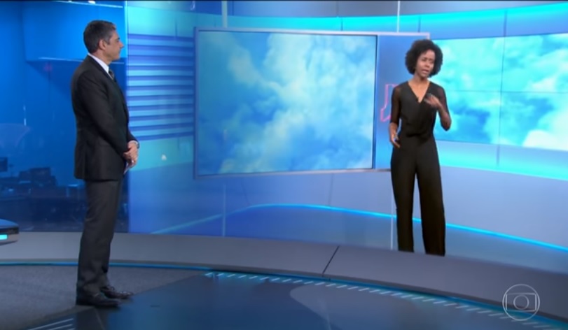 William Bonner e Maju no Jornal Nacional