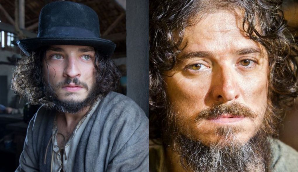 Hugo (César Cardadeiro) e Licurgo (Guilherme Piva) de Novo Mundo