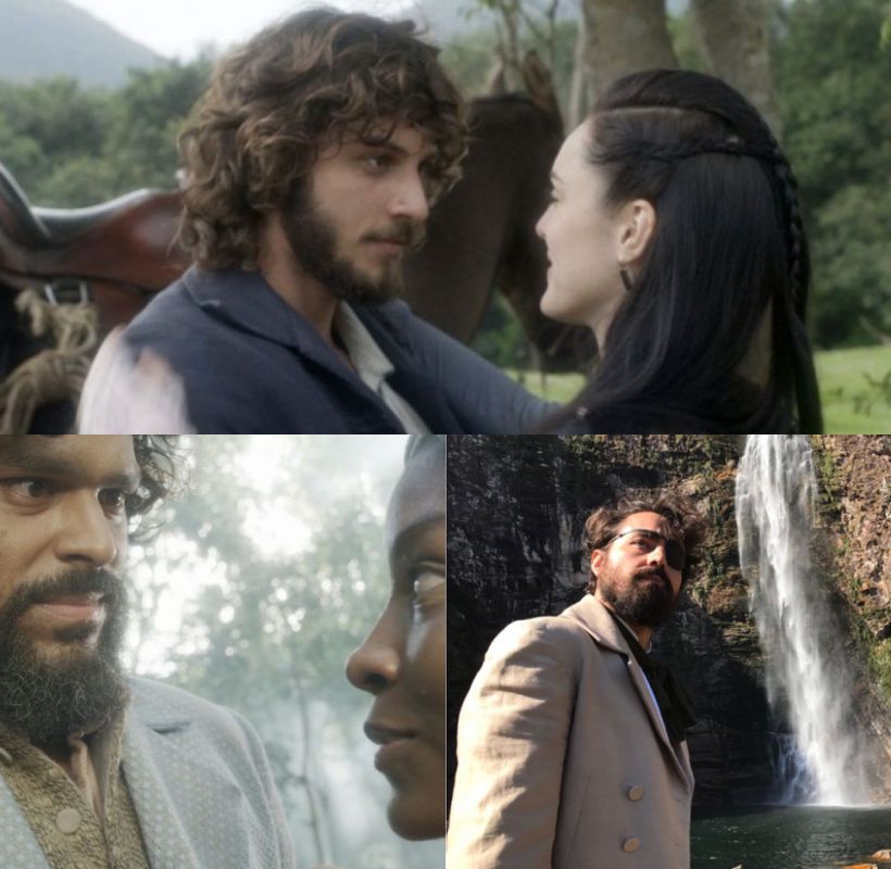 Anna (Isabelle Drummond), Joaquim (Chay Suede), Luana (Jeniffer Dias), Matias (Renan Monteiro) e Ferdinando (Ricardo Pereira) de Novo Mundo