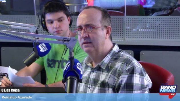 Reinaldo Azevedo xingou telespectador ao vivo (Reprodução)