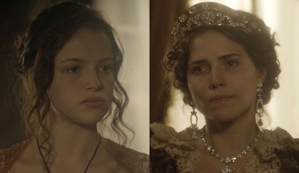 Domitila (Agatha Moreira) e Leopoldina (Leticia Colin) de Novo Mundo