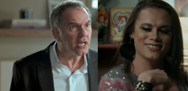 Eurico (Humberto Martins) e Elis Miranda (Silvero Pereira), de A Força do Querer