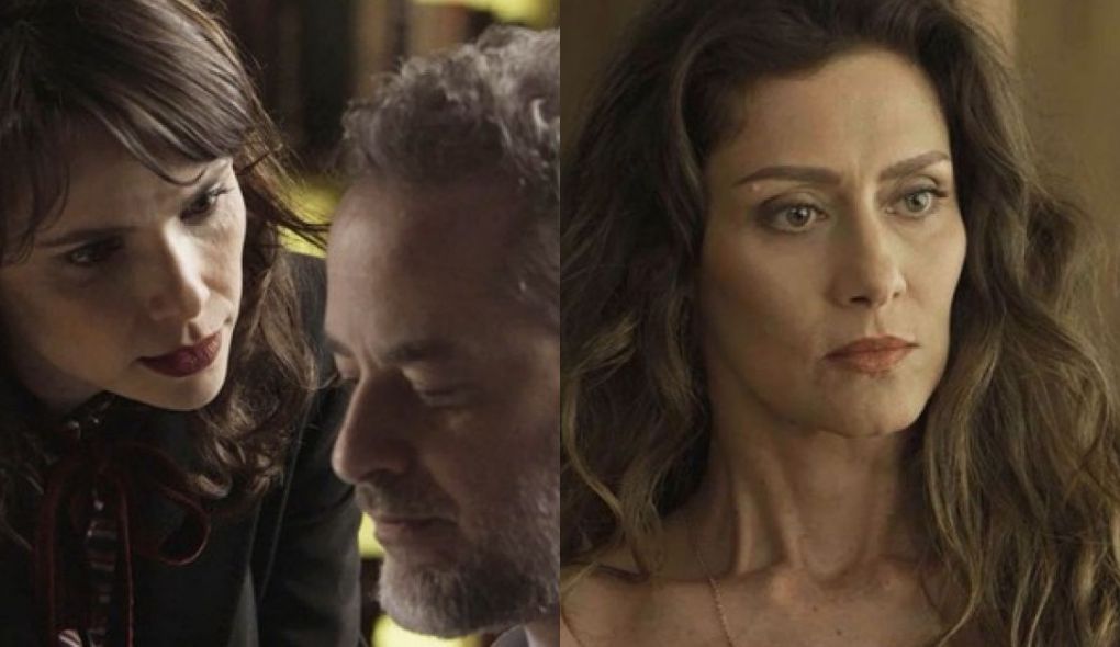 Irene (Debora Falabella), Eugenio (Dan Stulbach) e Joyce (Maria Fernanda Candido) de A Forca do Querer