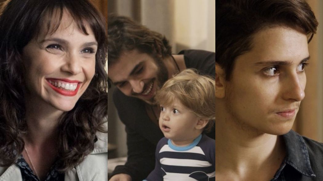 Irene (Debora Falabella), Ruy (Fiuk) e Ivan (Carol Duarte) de A Forca do Querer