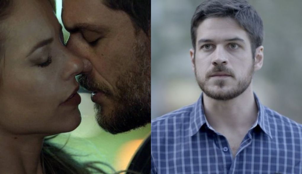 Jeiza (Paolla Oliveira), Caio (Rodrigo Lombardi) e Zexa (Marco Pigossi) de A Forca do Querer
