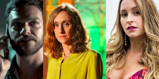 Emílio Dantas, Betty Gofman e Carla Diaz: Rubinho, Jacy e Carine em A Força do Querer