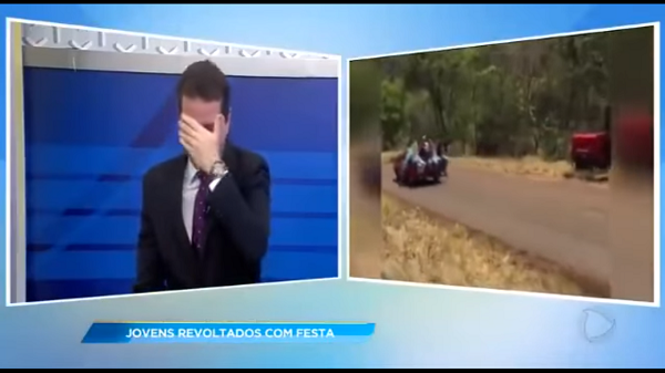 Alysson Lima chora de rir em jornal da Record