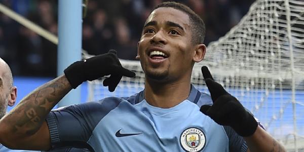 Gabriel Jesus jogando pelo Manchester City