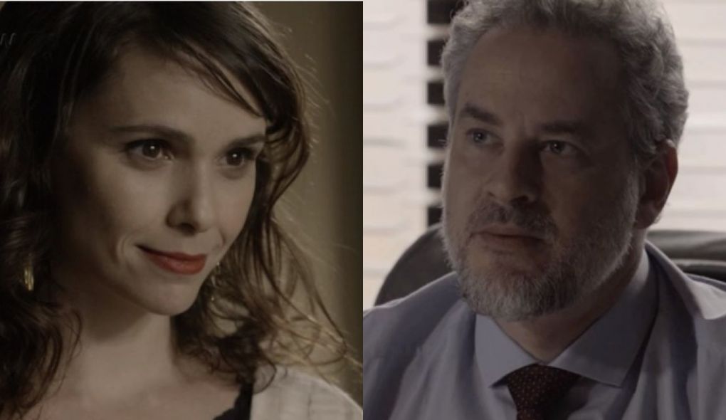 Irene (Debora Falabella) e Eugenio (Dan Stulbach) de A Forca do Querer