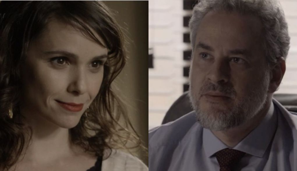 Irene (Debora Falabella) e Eugenio (Dan Stulbach) de A Forca do Querer