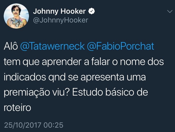 Johnny Hooker deu bronca em Tata Werneck e Fabio Porchat