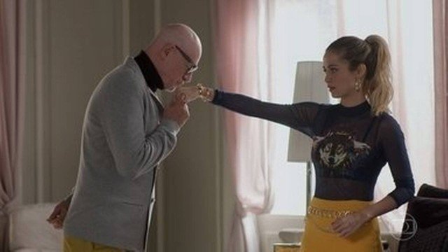 Pedrinho (Marcos Caruso) e Sandra Helena (Nanda Costa) de Pega Pega