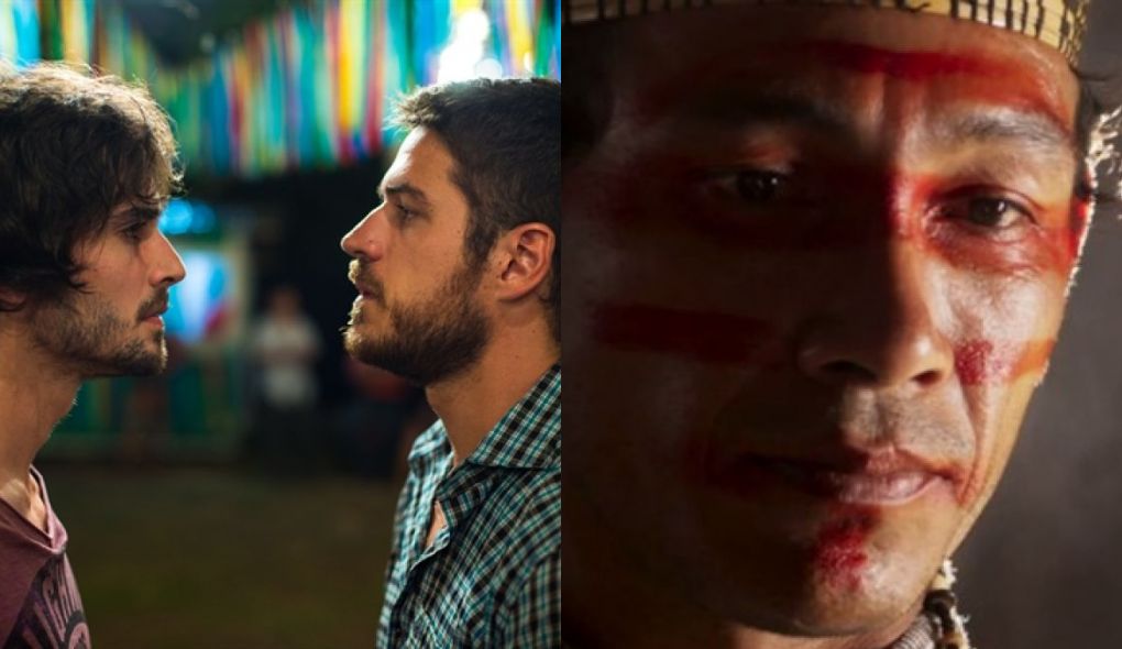 Ruy (Fiuk), Zeca (Marco Pigossi) e indio de A Forca do Querer