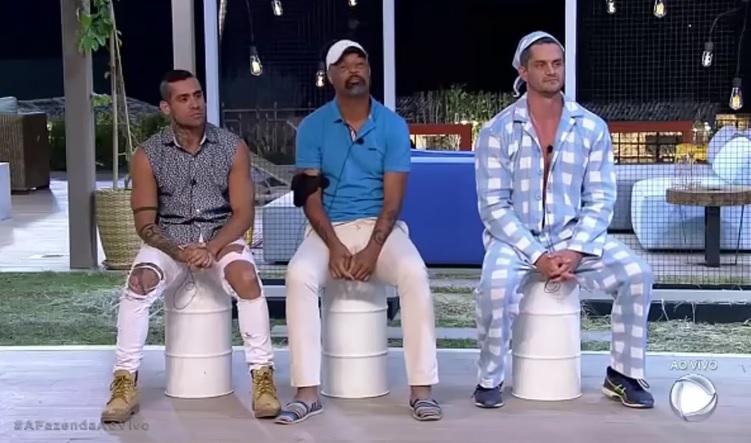 Yuri, Dinei e Marcos, participantes de A Fazenda 9