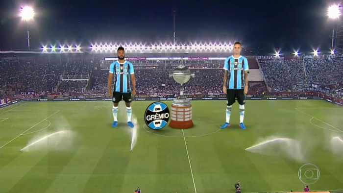 Globo teve problemas durante a transmissão de Grêmio x Lanús (Reprodução/Globo)
