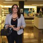 Fabíola Reipert no lançamento do livro Biografia da Televisão Brasileira