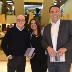 Renato Lombardi, Fabíola Reipert e Reinaldo Gottino no lançamento do livro Biografia da Televisão Brasileira