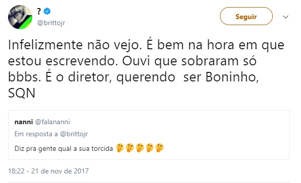 Britto Jr. respondeu pergunta feita por internauta sobre A Fazenda