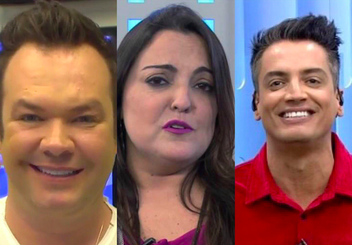 Felipeh Campos, Fabíola Reipert e Leo Dias