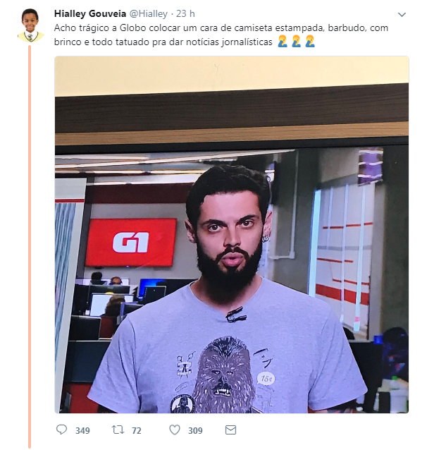 Internauta criticou o visual de Caue Fabiano