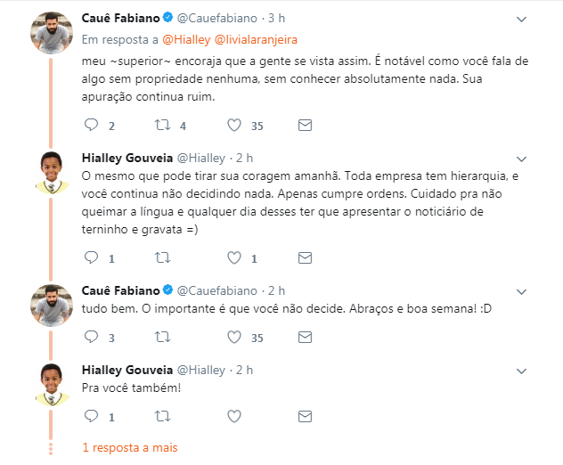 Internauta e Caue Fabiano discutiram