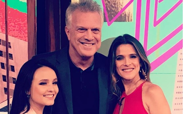 Larissa Manoela com Pedro Bial e Ingrid Guimarães no Conversa com Bial