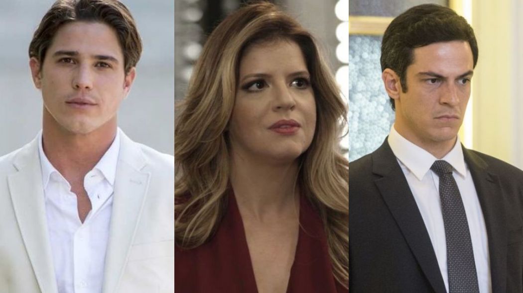 Lourenco (Romulo Arantes Neto), Maria Pia (Mariana Santos) e Eric (Mateus Solano) de Pega Pega