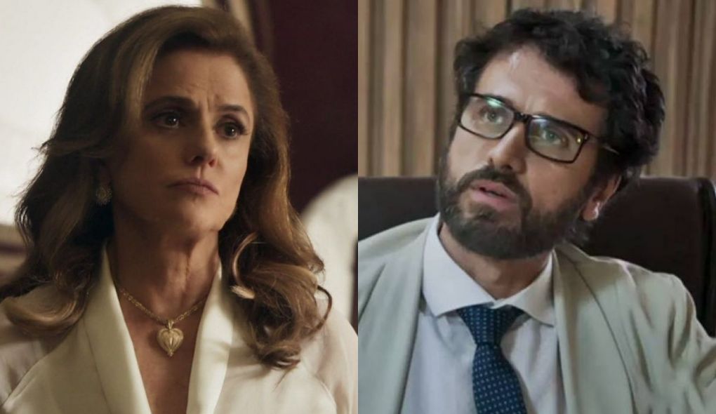 Sophia (Marieta Severo) e Samuel (Eriberto Leao) de O Outro Lado do Paraiso
